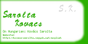 sarolta kovacs business card